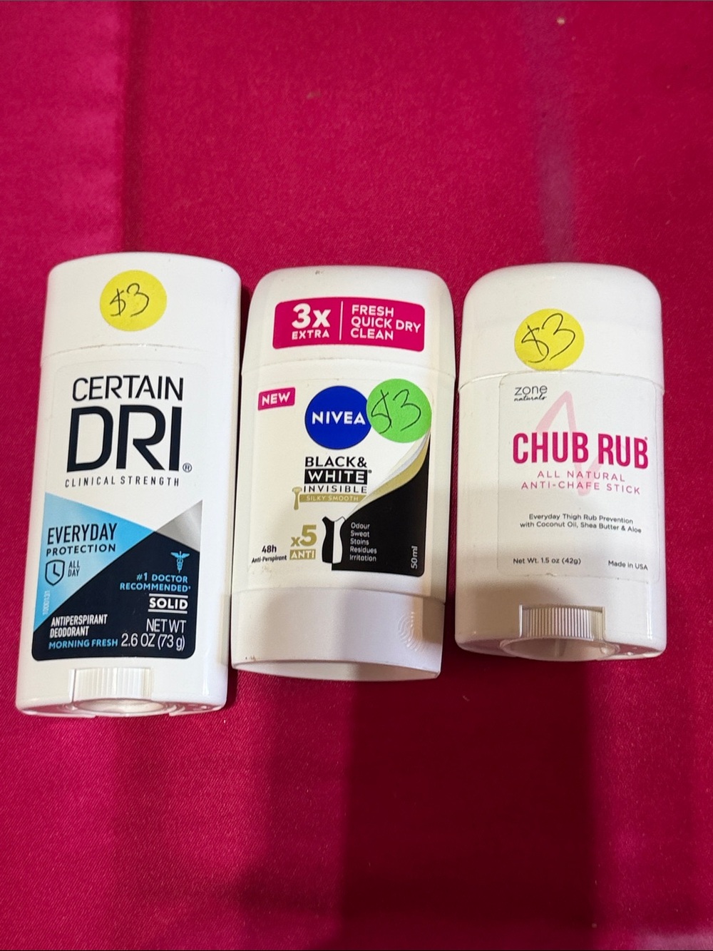 Source Unknown White Antiperspirant & Chub Rub Set with Blue Accent